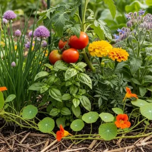 Ein Schritt-für-Schritt-Diagramm, das die Anwendung von Schichtmulch zur Vorbereitung eines Beets für einen neuen permakultur garten anlegen veranschaulicht.