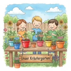 Ein flacher, sicherer Wassergartenbereich, der eine der zentralen kinderfreundlicher ökogarten ideen für das Beobachten der Natur darstellt.