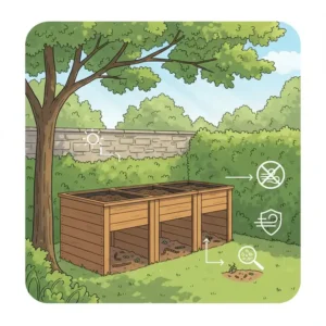 Auswahl des idealen kompost im garten richtig anlegen Standorts: halbschattig und mit direktem Bodenkontakt.