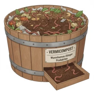 Kompostwürmer (Eisenia fetida) produzieren wurmhumus dünger garten kaufen als Basis für Ihren Boden.