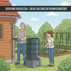 Regentonne an Fallrohr anschließen – einfache Regenwassernutzung im Garten Anleitung.