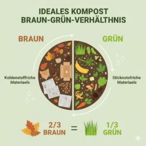 Das ideale Braun-Grün-Verhältnis für erfolgreichen Bio Kompost selber machen.