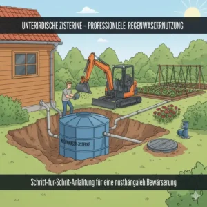 Einbau einer unterirdischen Zisterne für professionelle Regenwassernutzung im Garten Anleitung.