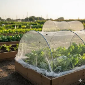 Das ökologische insektennetz für garten schützt empfindliche Kohlpflanzen und Karotten vor der Kohlfliege und der Karottenfliege.
