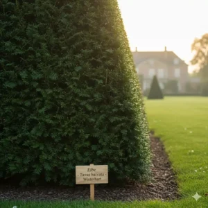 Nachhaltige Heckenpflanzen kaufen: Immergrüne Eibe (Taxus baccata) als Formschnitt-Hecke.