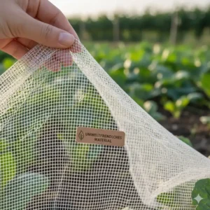 Nachhaltiges, atmungsaktives Material des ökologische insektennetz für garten, das Luft und Wasser durchlässt, aber Insekten abhält.