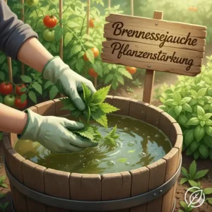 Brennesseljauche zur Pflanzenstärkung und natürliche schädlingsbekämpfung garten