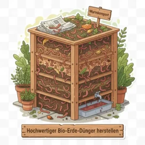 Bio Erde für Garten herstellen: Eine Wurmkompostkiste produziert hochwertigen Bio-Erde-Dünger.