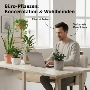 Steigerung der Konzentration durch luftreinigende pflanzen nachhaltig am Büroarbeitsplatz.