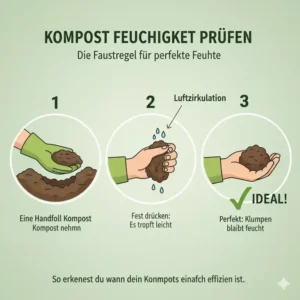 So prüfen Sie die Feuchtigkeit: Der Schlüssel zu gesundem Bio Kompost selber machen.