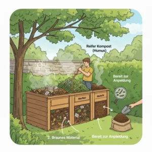 Dunkler, krümeliger Humus: Das Ergebnis, wenn Sie kompost im garten richtig anlegen und reifen lassen.