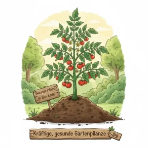 Bio Erde für Garten herstellen: Eine kräftige, gesunde Pflanze wächst in selbstgemachter Bio-Erde.