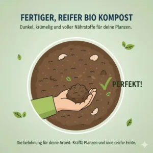 Verwendung des fertigen, reifen Komposts nach dem Prozess: Bio Kompost selber machen.