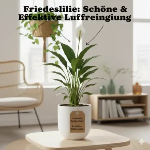 Die Friedenslilie (Spathiphyllum) ist eine blühende luftreinigende pflanzen nachhaltig.