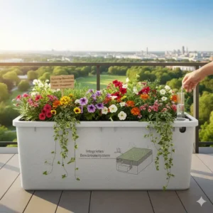 Blumenkästen kaufen mit integriertem nachhaltigen Bewässerungssystem.