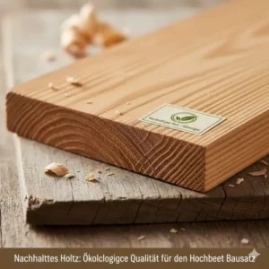 Detailansicht der nachhaltigen Holzart für den Hochbeet Bausatz ökologisch.