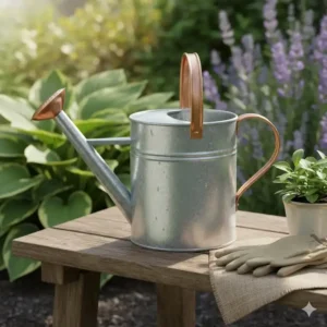 Langlebige Metallgießkanne – eine gute Option, um nachhaltige gartenaccessoires kaufen.