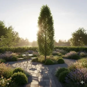 Säulenförmiger Baum spendet natürliche schattierung für garten und kleine Flächen