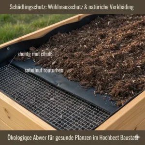 Integrierter Wühlmausschutz beim Hochbeet Bausatz ökologisch für mehr Sicherheit.