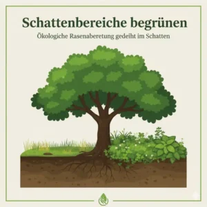Ökologische Rasenabdeckung, die gut im Schatten unter Bäumen gedeiht, wo herkömmlicher Rasen versagt.