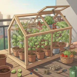 Mini Gewächshaus Nachhaltig für den Anbau von eigenem Bio-Gemüse und Kräutern.