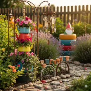 Kreative Upcycling-Gartendeko für alle, die nachhaltige gartenaccessoires kaufen möchten.