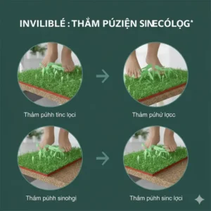 Darstellung der trittfesten Natur einer Sorte der ökologische Rasenabdeckung, geeignet für begehbare Bereiche.