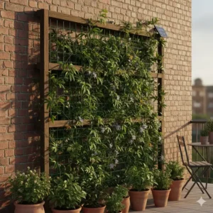 Rankgitter-system für vertikaler garten nachhaltig ideen mit kletterpflanzen.