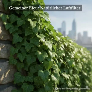 Kletternder Efeu als vertikale anti smog pflanzen garten Lösung gegen Feinstaub.