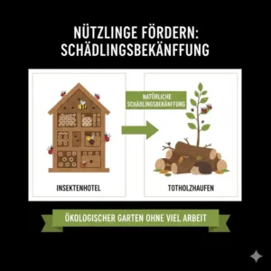 Ein Insektenhotel zur biologischen Schädlingsbekämpfung im ökologischer garten ohne viel arbeit.