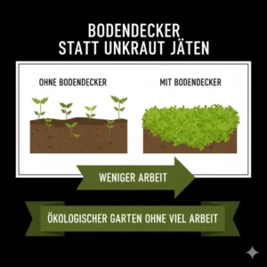 Dichte Bodendecker reduzieren das Unkrautjäten im ökologischer garten ohne viel arbeit massiv.