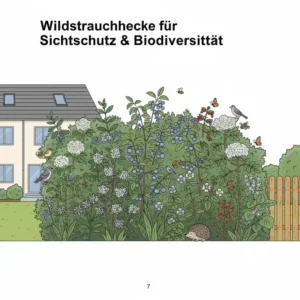 Eine ökologisch wertvolle Hecke als natürlicher Sichtschutz im ökologischer garten im reihenhaus.