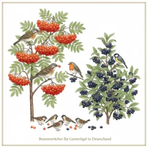 Beerensträucher wie Vogelbeere und Liguster sind wertvolle vogelfreundliche gartenpflanzen deutschland.