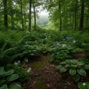 Shade-loving ferns and native species as standortgerechte pflanzen ökogarten for woodland garden areas.
