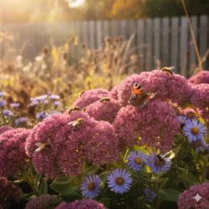 Astern und Fetthenne als späte Nahrungsquelle in der insektenfreundliche pflanzenliste garten.