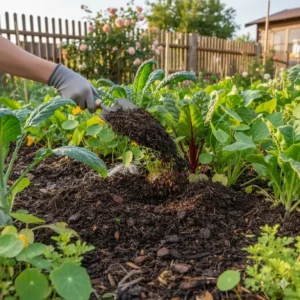 Kompost nutzen und die bodenqualität im garten verbessern natürlich für gesundes Gemüse.