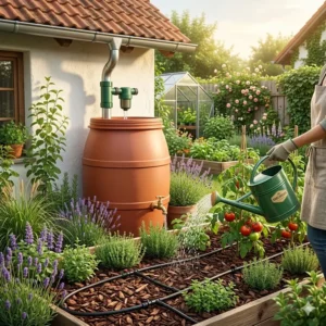 Eine moderne Zisterne zur Regenwassernutzung im Garten als zentrale Säule für nachhaltiges Wassermanagement.