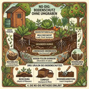 Ein gesundes Boden-Ökosystem mit Regenwürmern unterstützt den bodenschutz im ökologischen garten.