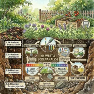 Grafik zur Messung des pH-Werts im Boden zur Überwachung der langfristige bodengesundheit garten.