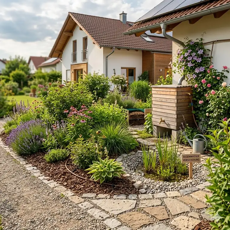 Ein umfassender Überblick über nachhaltige wasserkonzepte hausgarten mit Regenwassernutzung und moderner Gestaltung.