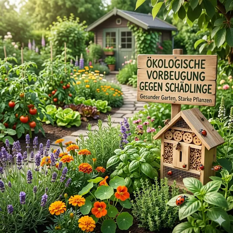 Ökologische vorbeugung gegen schädlinge durch Biodiversität im naturnahen Garten.