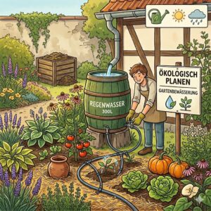 Installation einer effizienten Tropfbewässerung, während Sie Ihre gartenbewässerung ökologisch planen.