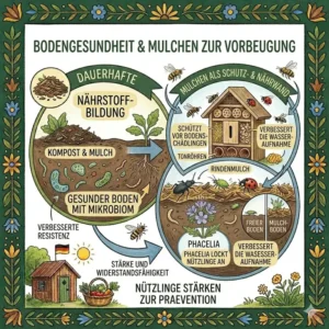 Ökologische vorbeugung gegen schädlinge durch mechanische Schutznetze über Pflanzen.
