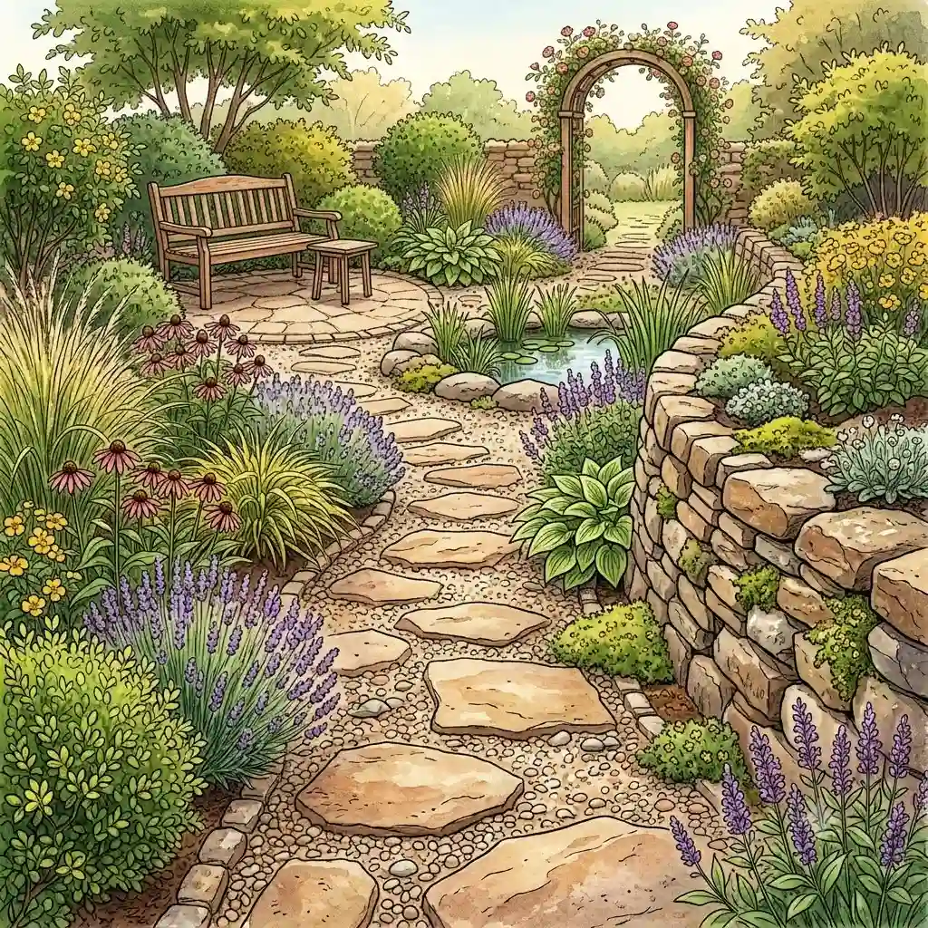 Overview of beautiful landscaping representing durable gartenlösungen ohne beton. dauerhafte gartenlösungen ohne beton