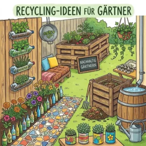 Vertical herb garden made from recycled plastic bottles, a great example of space-saving recycling ideen für gartenbau.