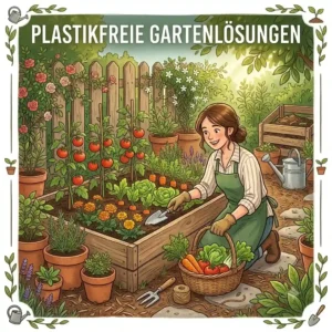 Eine traditionelle Olla aus Ton zur Bewaesserung als smarte und plastikfreie Gartenloesungen fuer Beete.